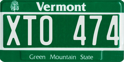 VT license plate XTO474
