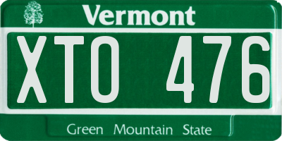 VT license plate XTO476