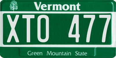 VT license plate XTO477