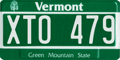 VT license plate XTO479