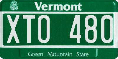 VT license plate XTO480