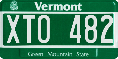 VT license plate XTO482