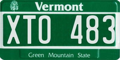 VT license plate XTO483