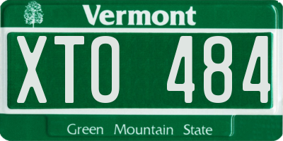 VT license plate XTO484
