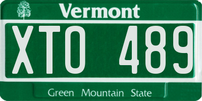 VT license plate XTO489