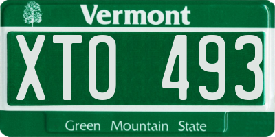 VT license plate XTO493