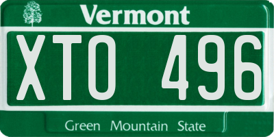 VT license plate XTO496
