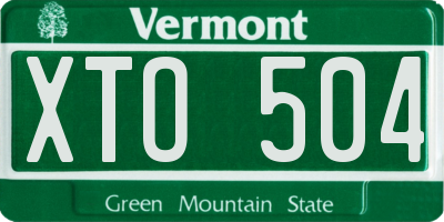 VT license plate XTO504
