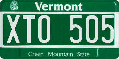 VT license plate XTO505