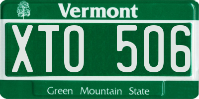 VT license plate XTO506