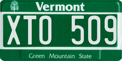 VT license plate XTO509