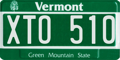 VT license plate XTO510