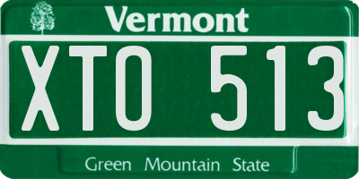 VT license plate XTO513