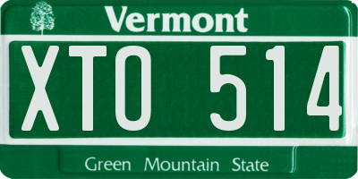 VT license plate XTO514