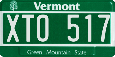 VT license plate XTO517