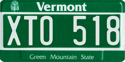 VT license plate XTO518
