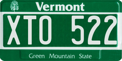 VT license plate XTO522