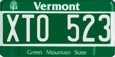 VT license plate XTO523