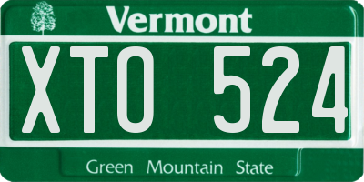 VT license plate XTO524