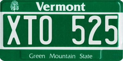 VT license plate XTO525
