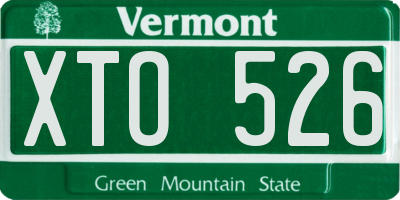 VT license plate XTO526