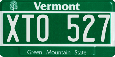 VT license plate XTO527