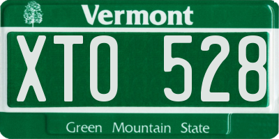 VT license plate XTO528