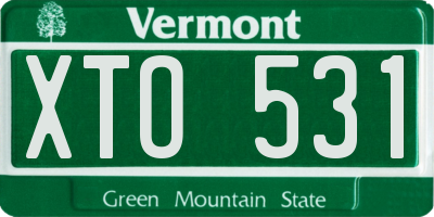 VT license plate XTO531