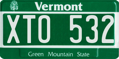 VT license plate XTO532