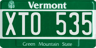 VT license plate XTO535