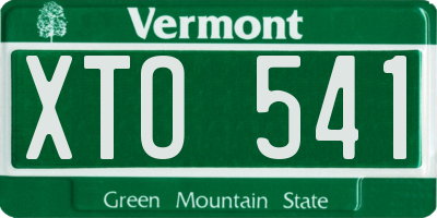 VT license plate XTO541