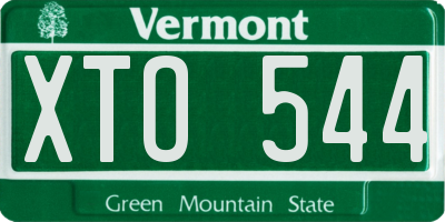 VT license plate XTO544