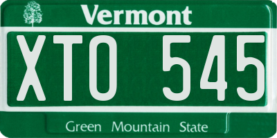 VT license plate XTO545