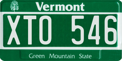 VT license plate XTO546