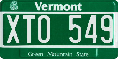 VT license plate XTO549
