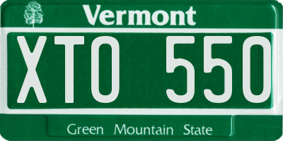VT license plate XTO550