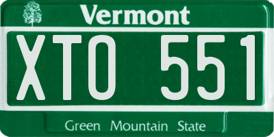 VT license plate XTO551
