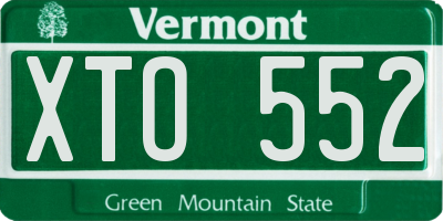 VT license plate XTO552