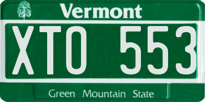 VT license plate XTO553