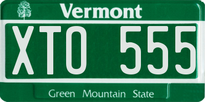 VT license plate XTO555