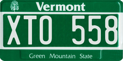 VT license plate XTO558