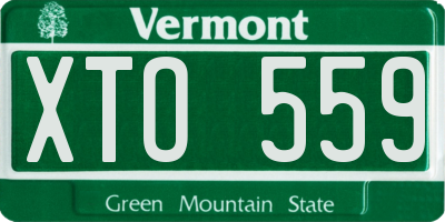 VT license plate XTO559