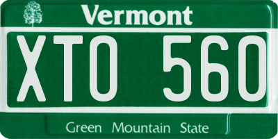 VT license plate XTO560