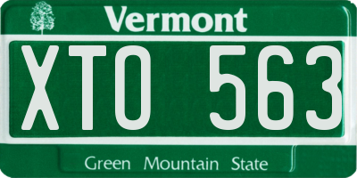 VT license plate XTO563