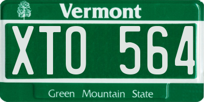 VT license plate XTO564