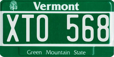 VT license plate XTO568