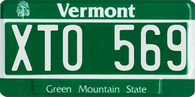 VT license plate XTO569