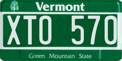VT license plate XTO570