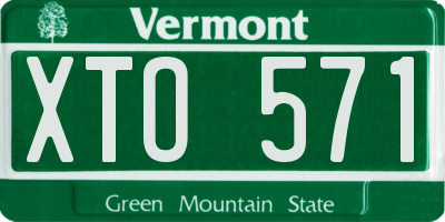VT license plate XTO571