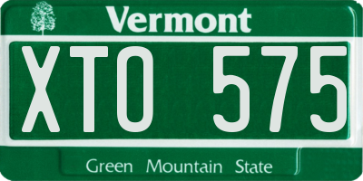 VT license plate XTO575